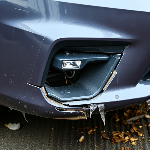 damaged car bumper