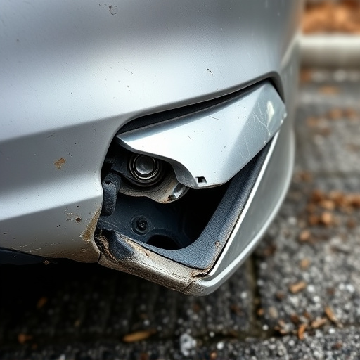 damaged car bumper