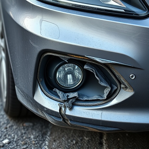 damaged car bumper