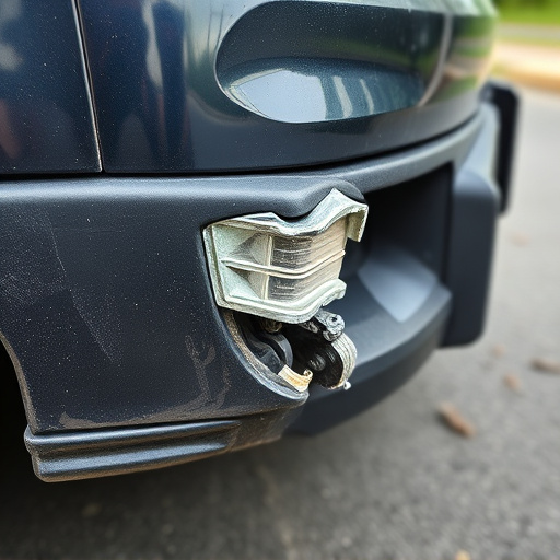 damaged car bumper