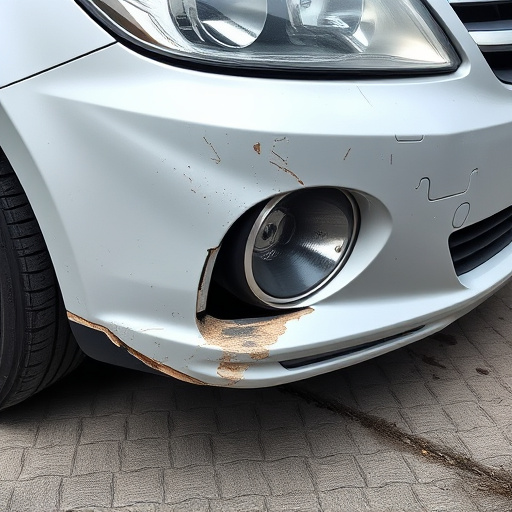damaged car bumper