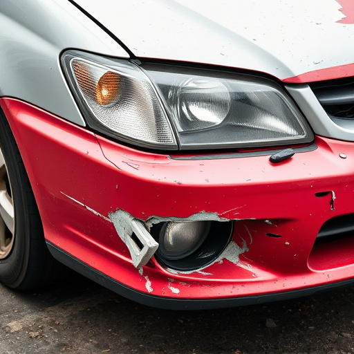 damaged car bumper