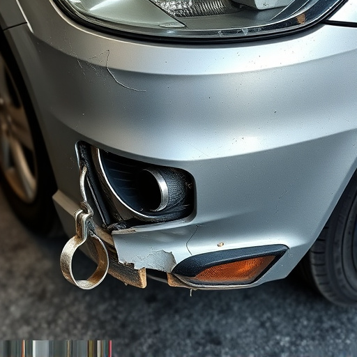 damaged car bumper