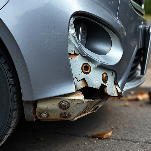 damaged car bumper