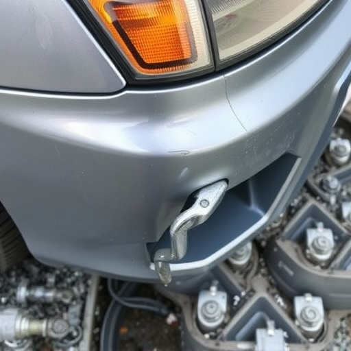 damaged car bumper