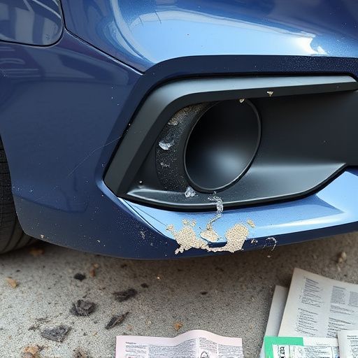damaged car bumper
