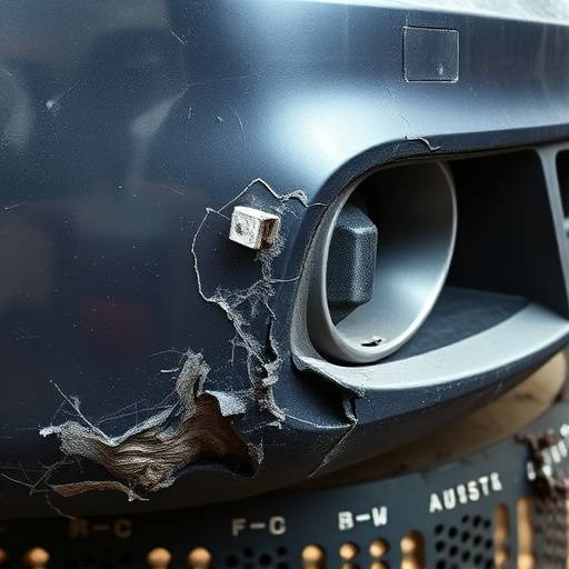 damaged car bumper