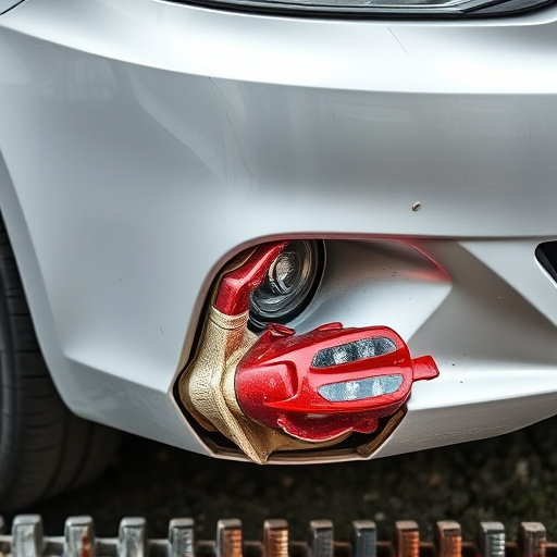 damaged car bumper