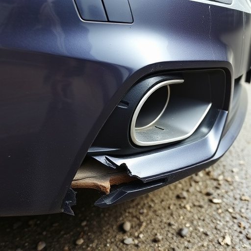 damaged car bumper