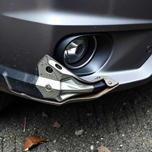 damaged car bumper