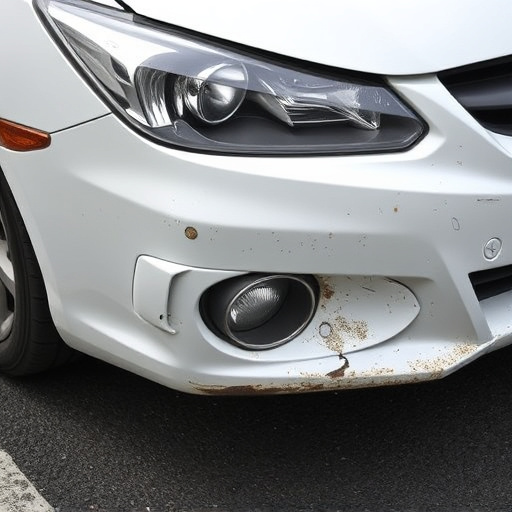 damaged car bumper