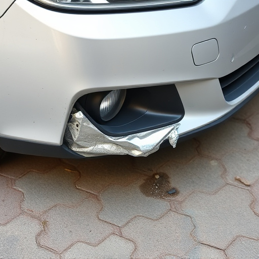 damaged car bumper