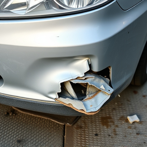 damaged car bumper