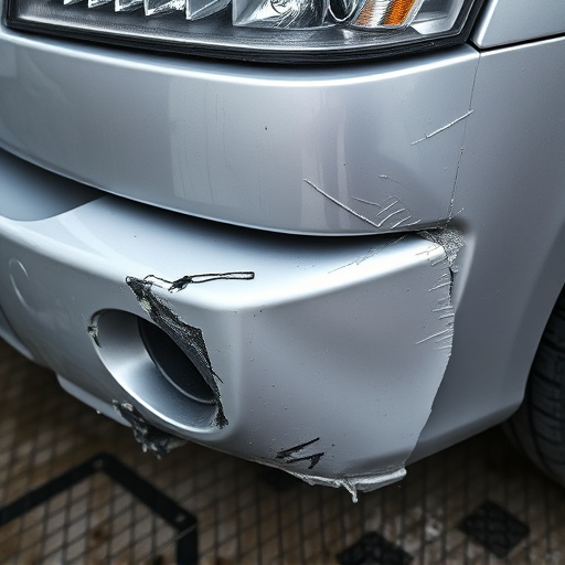 damaged car bumper