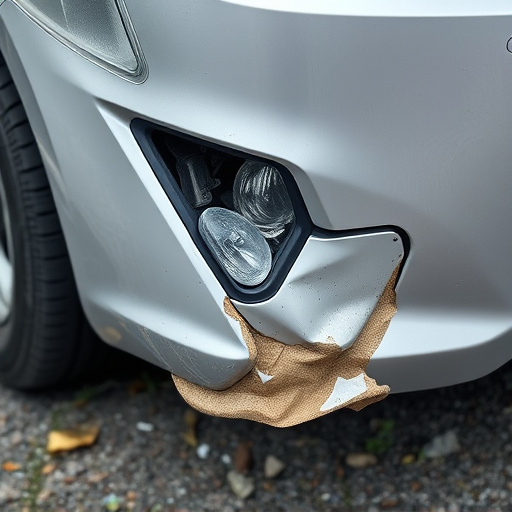 damaged car bumper