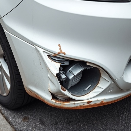 damaged car bumper