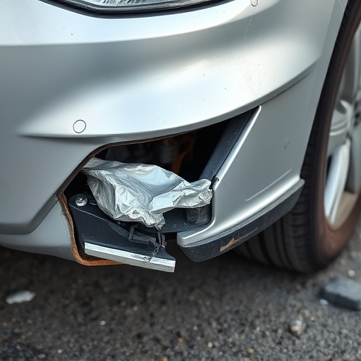 damaged car bumper