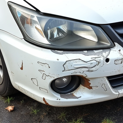 damaged car bumper