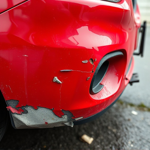 damaged car bumper