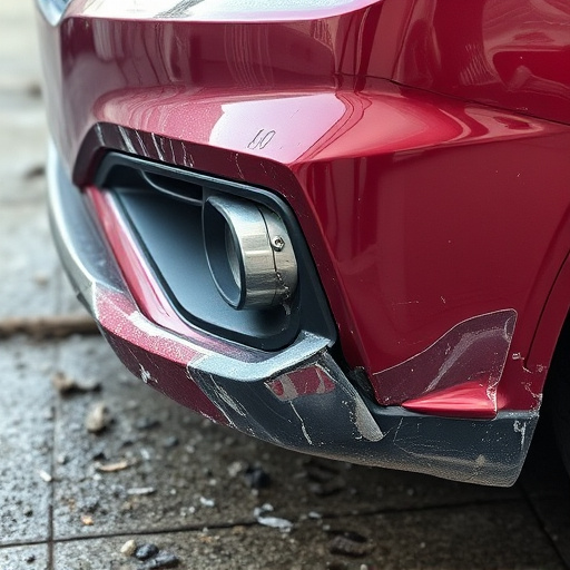 damaged car bumper