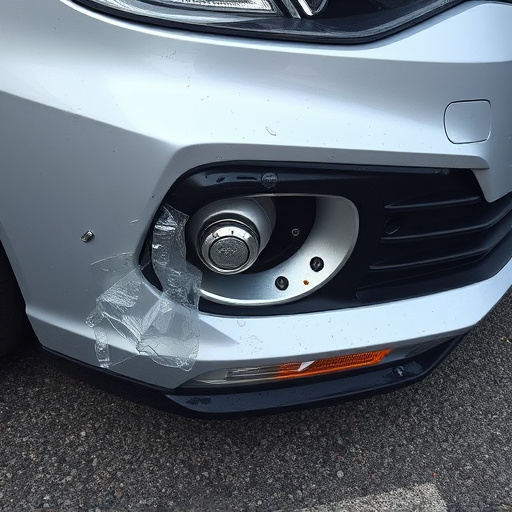 damaged car bumper