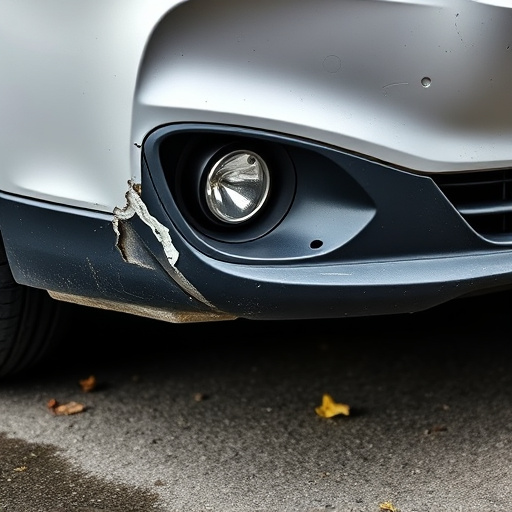 damaged car bumper
