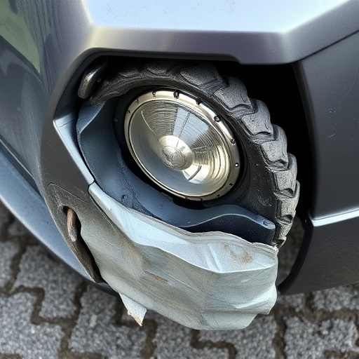 damaged car bumper