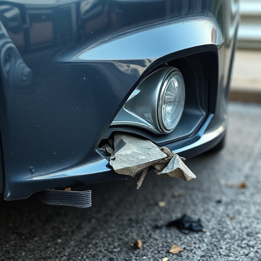 damaged car bumper