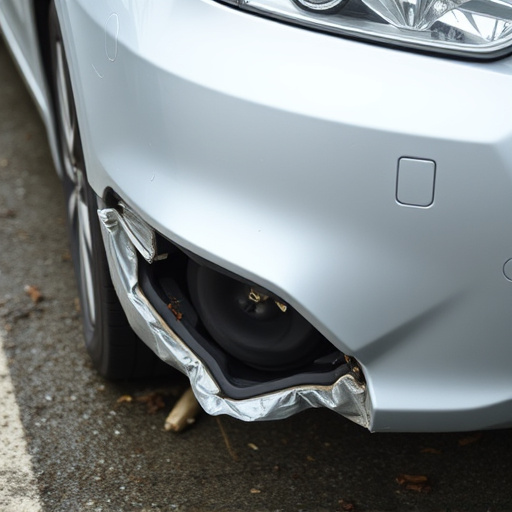 damaged car bumper