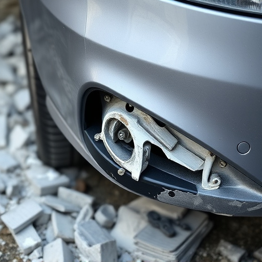 damaged car bumper