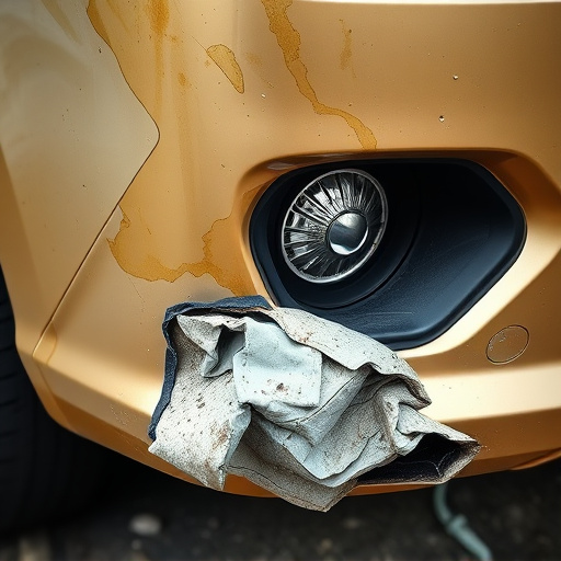 damaged car bumper