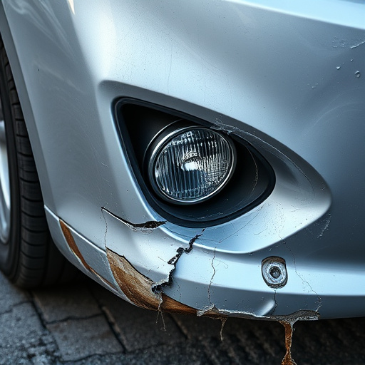 damaged car bumper