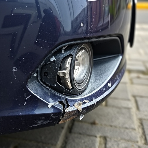 damaged car bumper