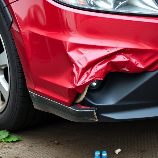 damaged car bumper