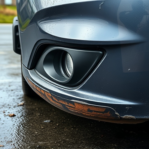 damaged car bumper