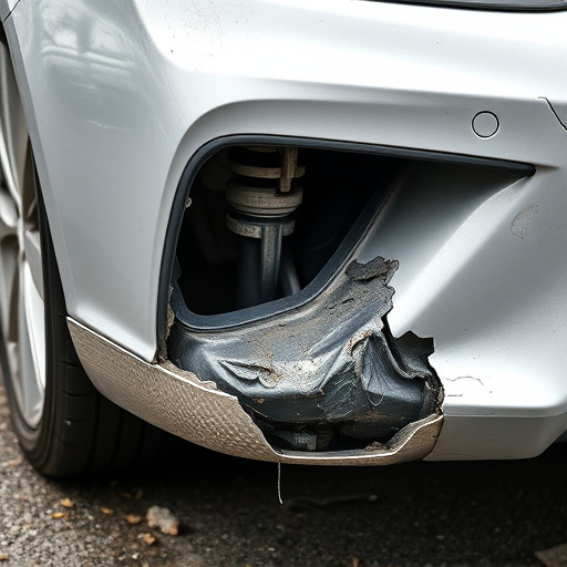 damaged car bumper