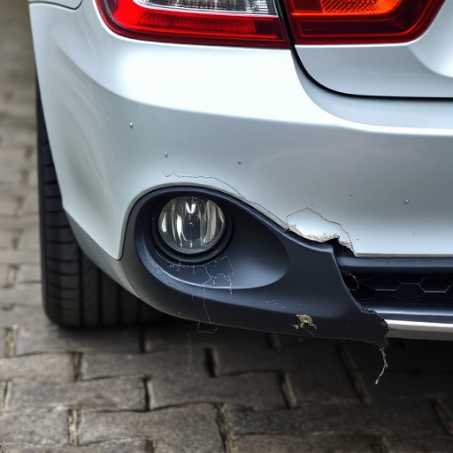 damaged car bumper