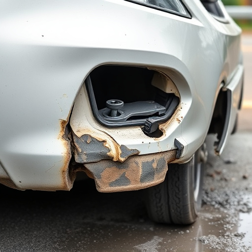 damaged car bumper