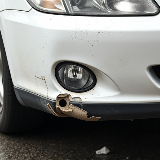 damaged car bumper