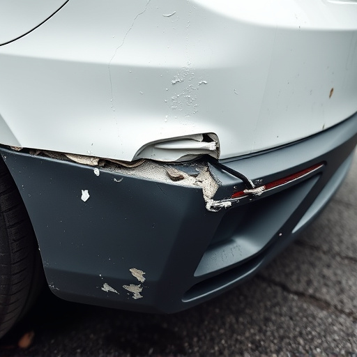 damaged car bumper
