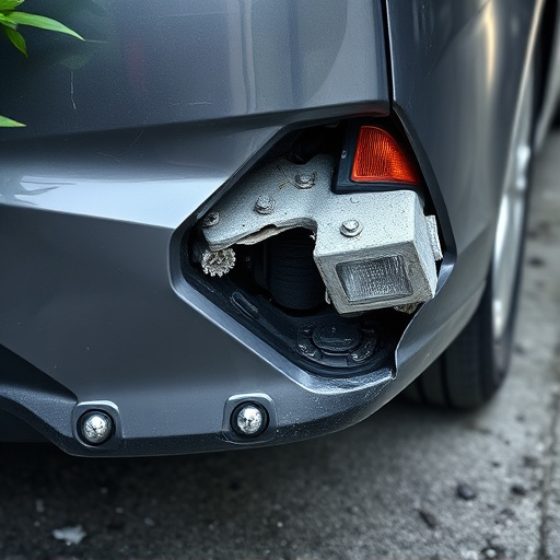 damaged car bumper