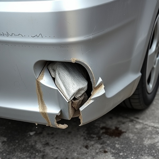 damaged car bumper
