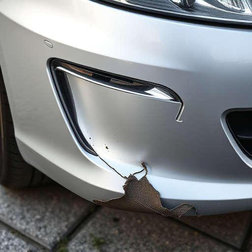 damaged car bumper