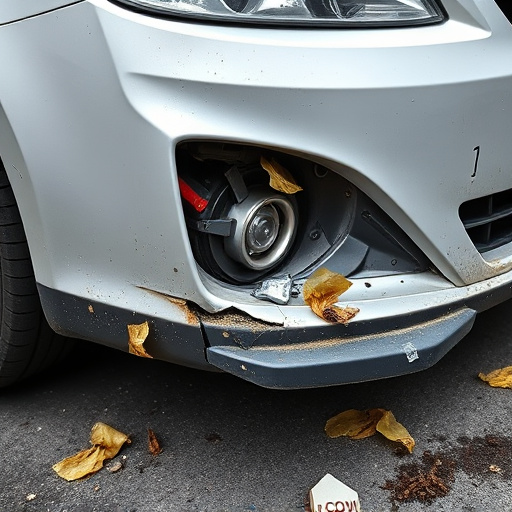 damaged car bumper