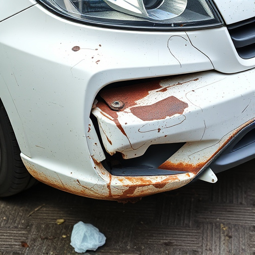 damaged car bumper