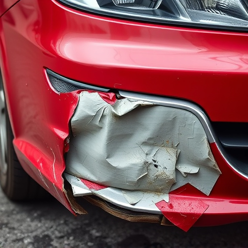 damaged car bumper