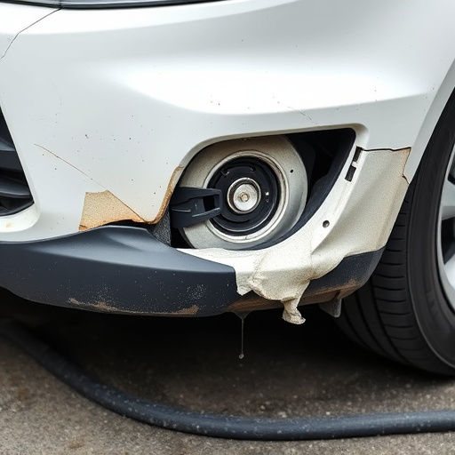 damaged car bumper