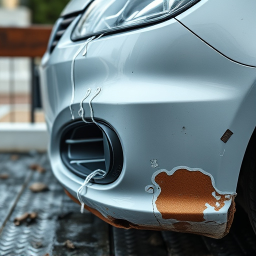 damaged car bumper