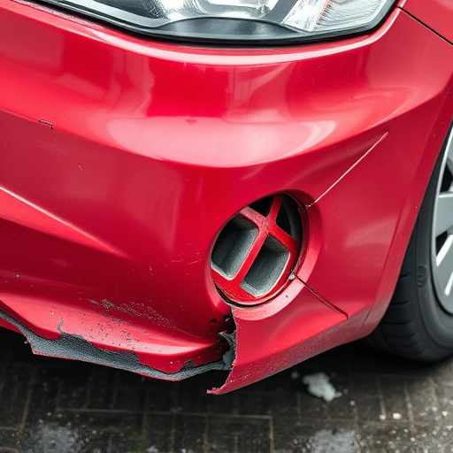 damaged car bumper