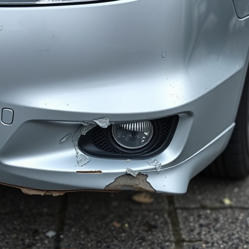 damaged car bumper